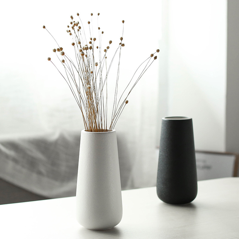 Simple retro European style simple simulated flower dried flowers hydroponic ceramic vase home entrance flower appliance ornament decorations